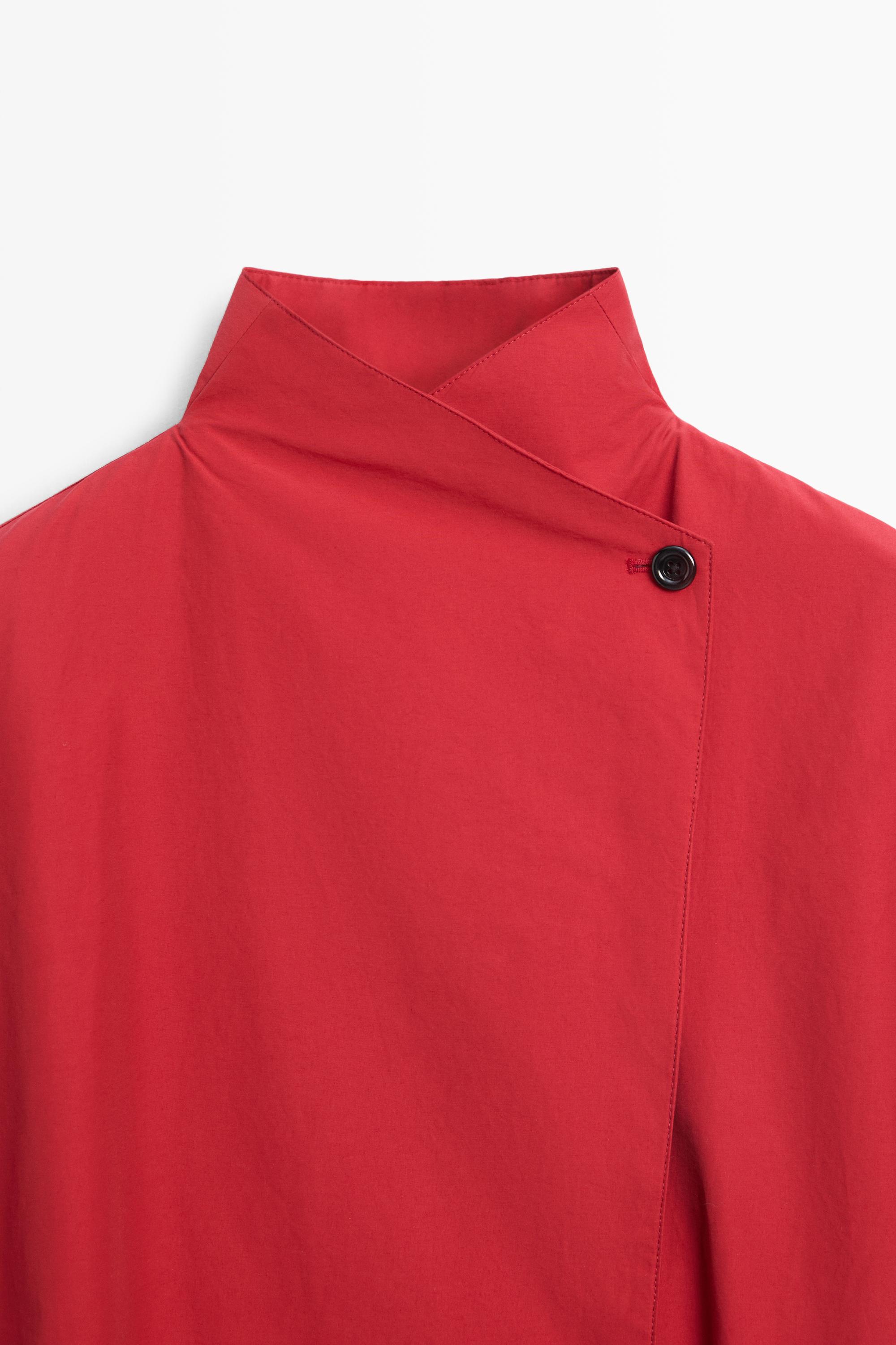 Cotton blend technical jacket with side button